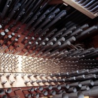 Sommier du Grand-Orgue avec les jeux anciens remis en place